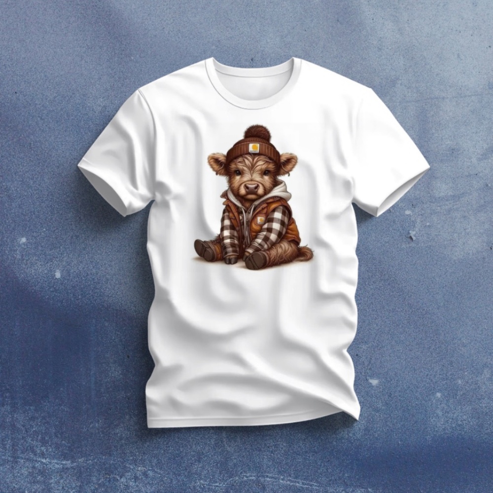 Highland Cow DTF Print T-shirt